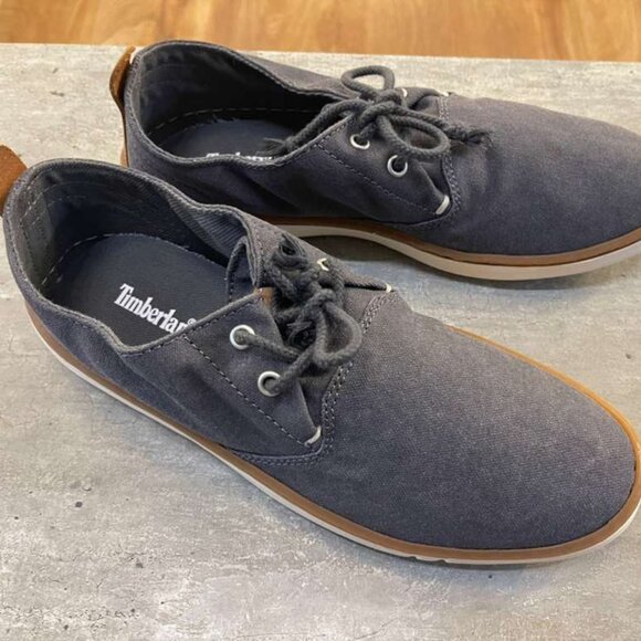 TIMBERLAND MEN'S HOOK SET LOW LACE SNEAKER BLACK CANVAS A6CNJ-EK7 ALL SIZES - Picture 1 of 7